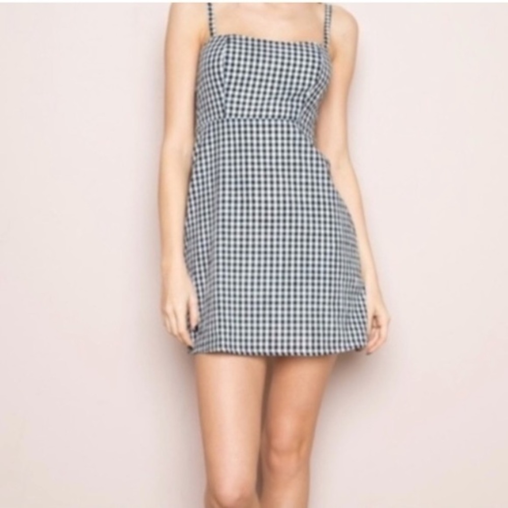 Urban Outfitters Cooperative gingham mini dress, spaghetti straps, sz 10 - Picture 2 of 11